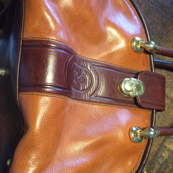 Designer brown Italian vintage Marino Orlandi leather bag - Picture 6 of 9
